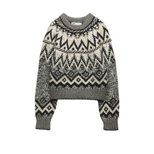NWT! ZARA jacquard knit sweater
